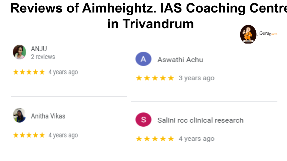Reviews of Aimheightz. IAS Coaching Centre in Trivandrum