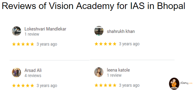 Reviews of Vision Academy for IAS in Bhopal.