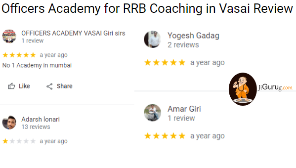 Officers Academy for RRB Coaching in Vasai Review.