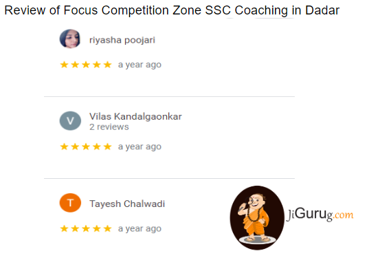 Focus Competition Zone SSC Coaching in Dadar Review.